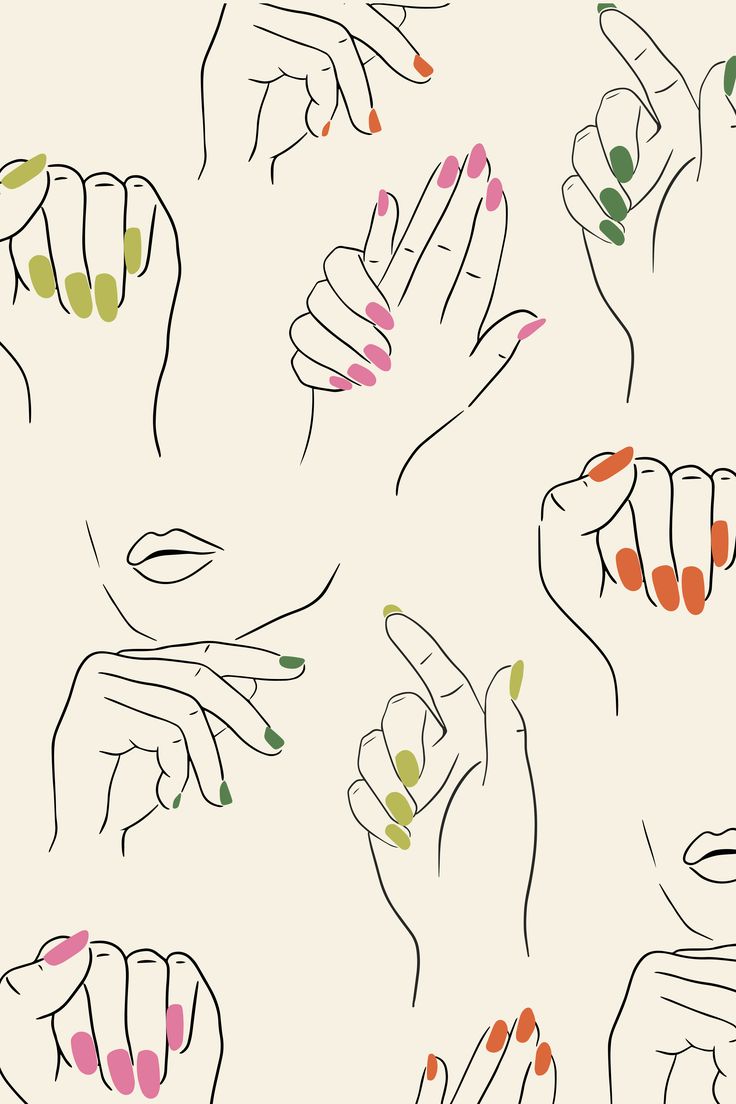 Hand illustrations Nail Tech Illustration, Nail Tech Aesthetic Wallpaper, Nail Models Wanted, Nails Drawing Sketch, Nail Salon Poster, Nail Background, Nail Logos Ideas, Nail Salon Names, Salon Names Ideas