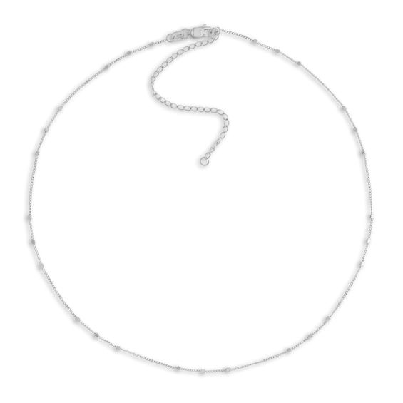 Stunning square beads punctuate the length of this exceptional women's Saturn choker necklace. Fashioned in 14K white gold, the adjustable 13-inch cable chain secures in place with a lobster clasp. Adjustable White Gold Necklace With Delicate Chain, White Gold Adjustable Choker Necklace, Adjustable White Gold Choker Necklace, Adjustable Fine Jewelry White Gold Necklace, Adjustable White Gold Fine Jewelry Necklace, Adjustable White Gold Fine Jewelry Necklaces, Modern Adjustable Cable Chain Necklace, Minimalist White Gold Necklace With Satellite Chain, Adjustable White Gold Necklace With Box Chain