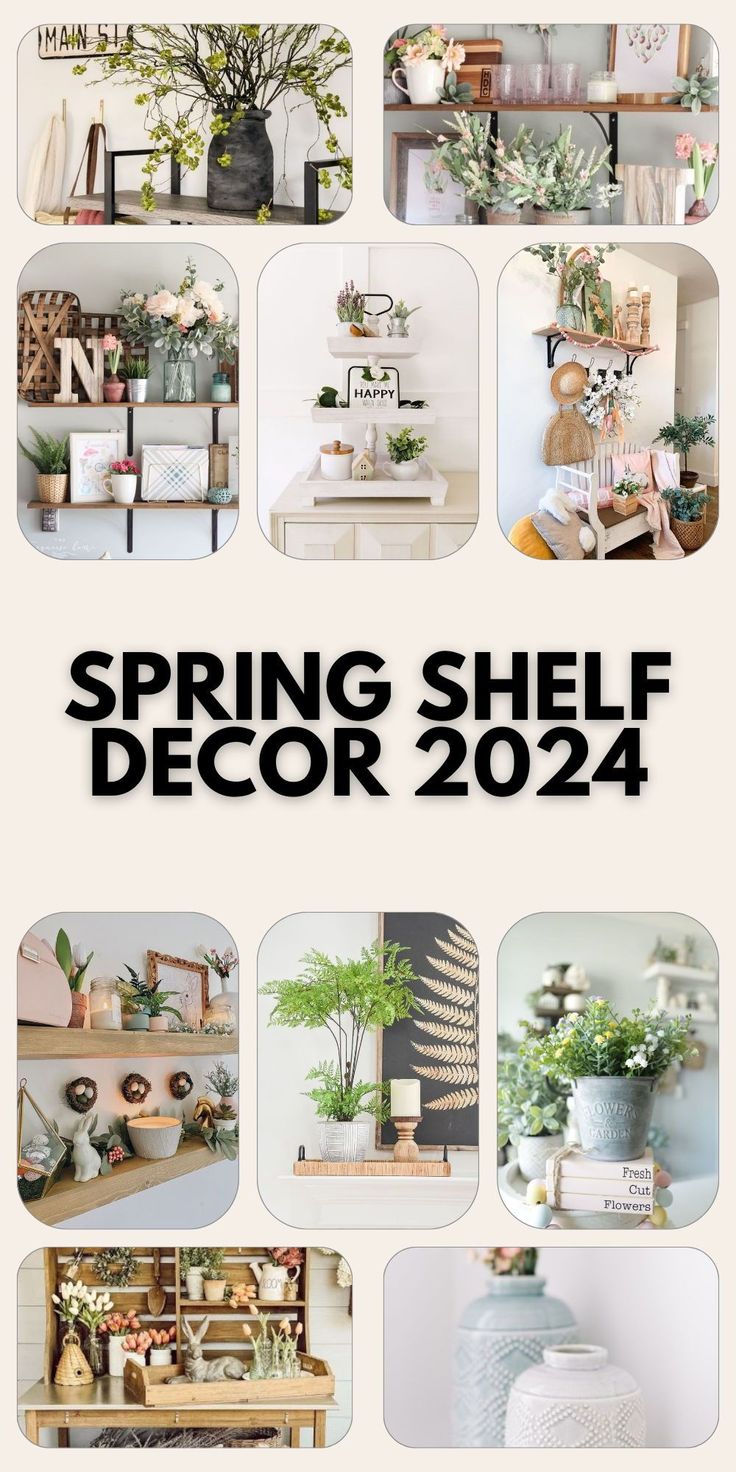 the spring shelf decor 2021 is here