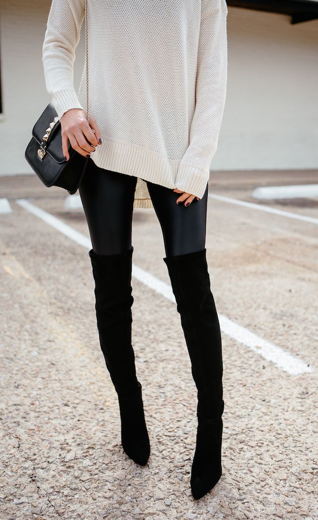 Are you still on the hunt for your must have Christmas gift? A pair of these over the knee boots might be a good idea to put on your Christmas list – if you can wait that long. This time of year is my absolute favorite for fashion! You get to be warm and cozy,Continue Reading... Stil Rock, Over The Knee Boot Outfit, Bota Over, Knee Boots Outfit, Look Legging, High Boots Outfit, Legging Outfits, Pants Outfits, Wardrobe Inspiration