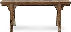 an old wooden table on white background