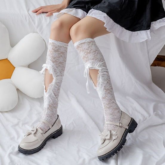 This is a pair of lace socks suitable for girls and women.Hollow design, silky, skin-friendly and breathable,.Loli style highlights a lively, enthusiastic and cheerful personality, and also has a sweet ladylike. Material: NylonItem Type: StockingsPattern: LoveColor: White, Black Soft Knee-high Stockings, Cute Lace Trim Socks For Spring, Fitted Lace Trim Socks For Summer, Summer Lace Trim Fitted Socks, Cute Knee-high Spring Stockings, Spring Thigh-high Legwear With Lace Trim, Cute White Legwear For Spring, Fitted Harajuku Style Knee-high Socks, White Lace Hosiery