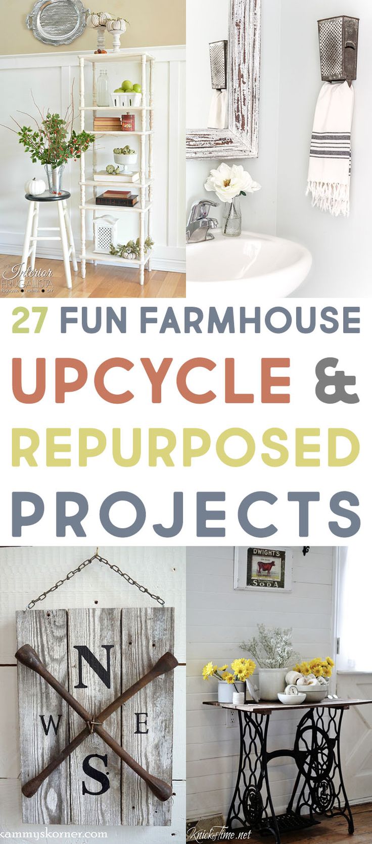 several different pictures with the words fun farmhousee upcycle and repurposed projects