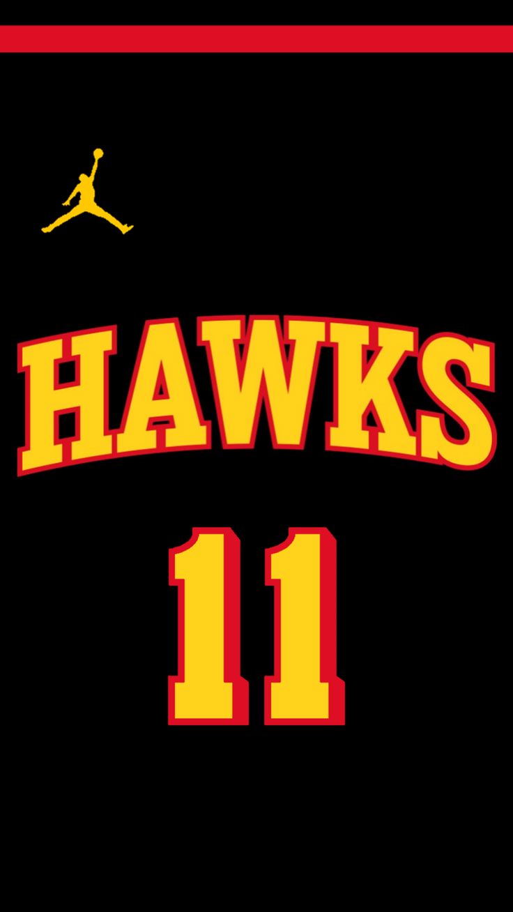 the logo for the basketball team hawks 11 is shown in red and yellow on a black background