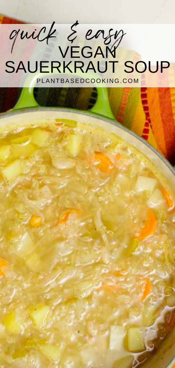 a close up of a bowl of soup on a table with the title text overlay