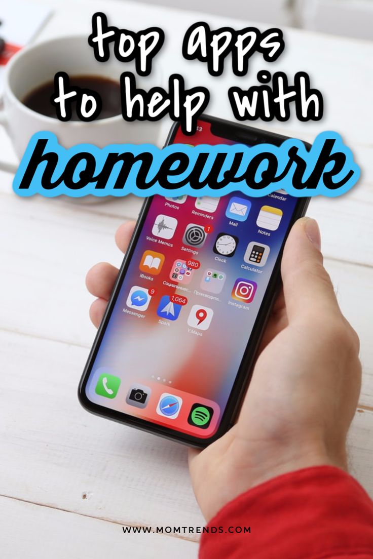 someone holding an iphone in their hand with the text top apps to help with homework