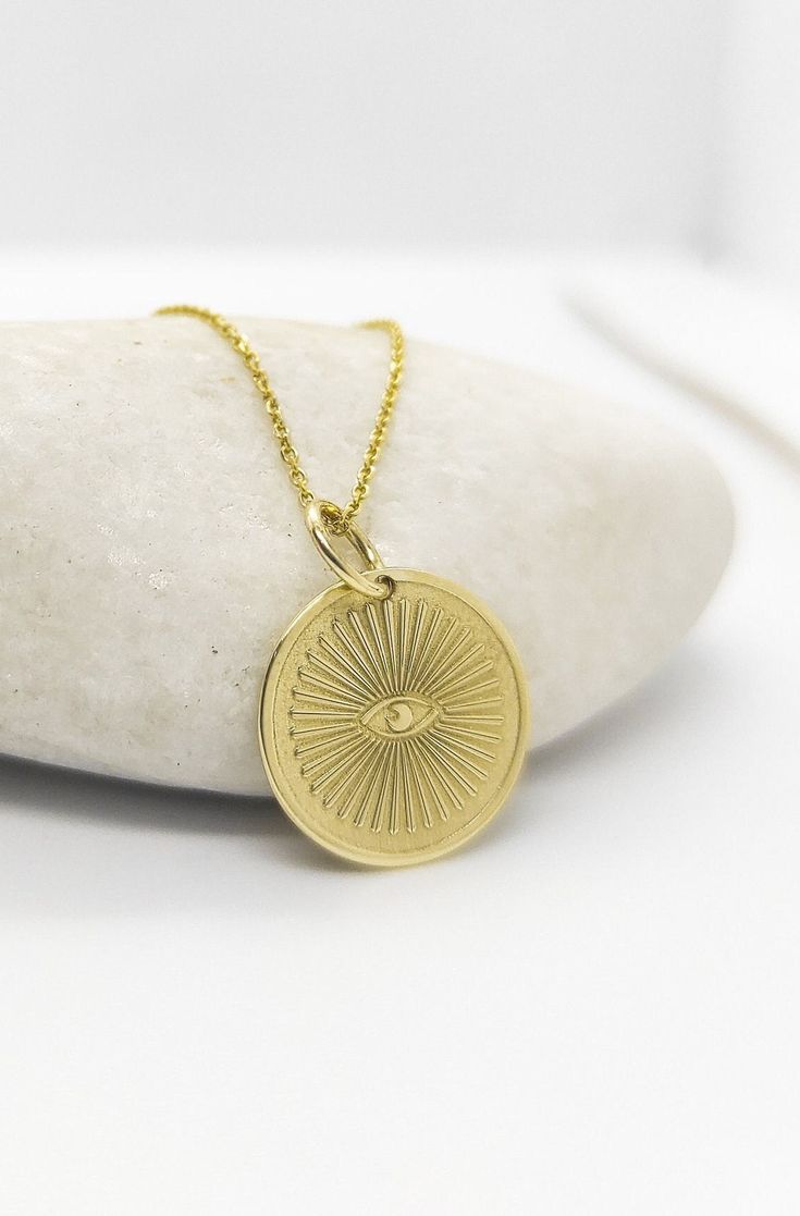 Welcome to RedGiftBox, it is our pleasure providing you our fine gold jewelry! Information about the pendant: - 14K Real Gold - 0.5mm Thick - Jumpring Diameter: 4mm Sizes Available: - 13mm / 0.52 inches - 15mm / 0.59 inches - 18mm / 0.70 inches - 20mm / 0.78 inches - 22mm / 0.86 inches - 24mm / 0.94 inches ▪️ We can engrave the back of your pendant with your custom personalized message, text, name or date for FREE! We recommend 5 lines with a maximum of 15 characters on each line. Information ab 14k Gold Pendant Jewelry, Yellow Gold Tarnish Resistant Medallion Necklace Gift, Symbolic Round Tarnish Resistant Necklace, Tarnish Resistant Yellow Gold Medallion Necklace Gift, 14k Gold Pendant Medallion Necklace As Gift, Yellow Gold Medallion Necklace As Gift, Yellow Gold Medallion Necklace Gift, Handmade Yellow Gold Round Charm Necklace, Yellow Gold Round Medallion Necklace Gift