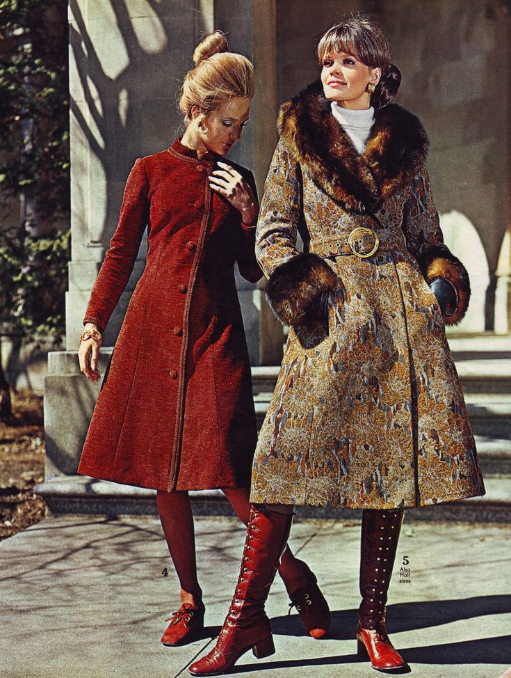 All sizes | Spiegel 1971 fw tapestry coats | Flickr - Photo Sharing! 1970s Coat, Brocade Coat, 60s 70s Fashion, 70s Women, Coat Fur, Fur Coat Vintage, 70’s Fashion, 20th Century Fashion, Vintage Fur