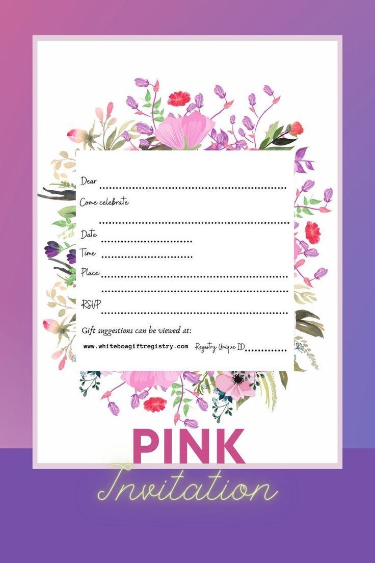 Pink invitation template Pink Invitation Template, Men Baby Shower Games, Baby Shower Games For Large Groups, Baby Shower Game Prizes, Funny Baby Shower Games, Pink Invitation, Boy Baby Shower Games, Floral Invitations Template, Birthday Book