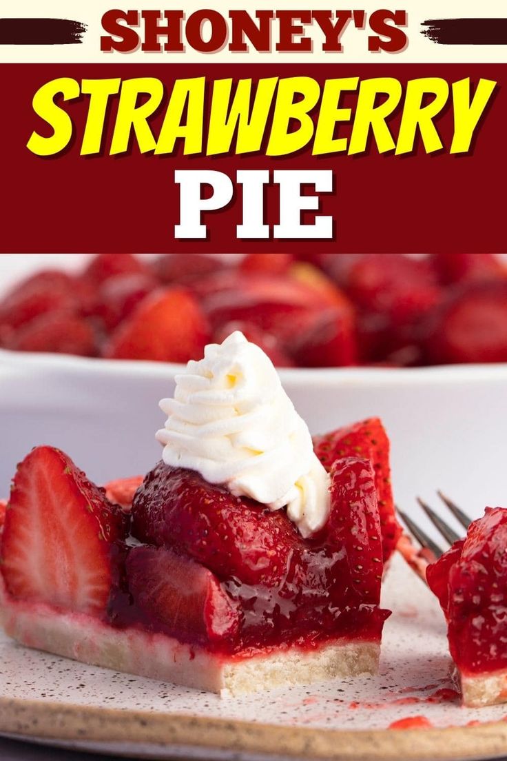 the cover of stoney's strawberry pie is shown on a plate with strawberries