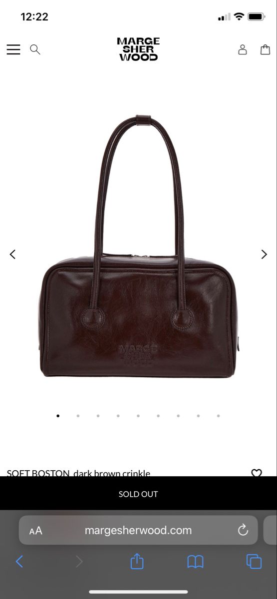 By Marge Sher Wood Marge Sherwood, Boston Bag, Dark Brown, Boston, Outfit Ideas, Wood