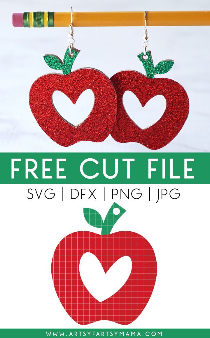 two red apples with green leaves on them and the text free cut file svg dx