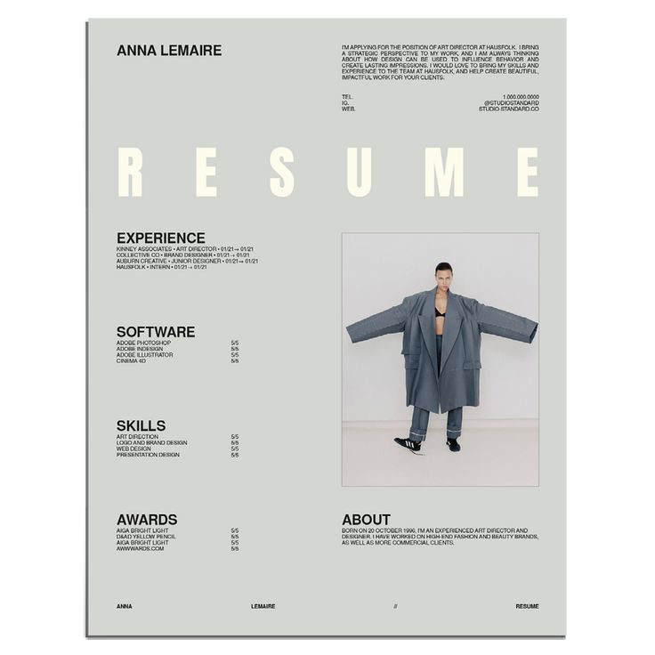 a resume with an image of a man in a suit and sunglasses on it, as well as the words resume