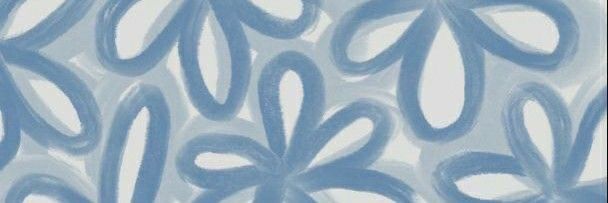 an abstract blue and white background with wavy lines in the shape of flowers on it