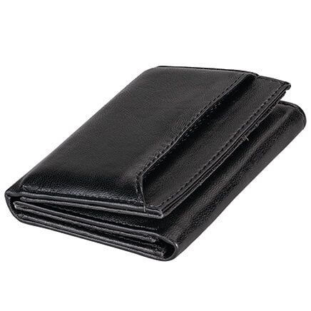 He's sure to love the distinguished style and quality in this Geniune Leather RFID Trifold Wallet. Smooth leather wallet features 6 card slots, 3 utility pockets and an ID window—all with an RFID-blocking polyester lining to protect personal information. This trifold wallet includes a bonus removable card case with ID window. The Men's wallet is perfect for tucking in a pocket for sleek convenience without bulk. RFID wallet measures 4 1/4" long x 3 1/4" wide x 1/2" high. Wipe clean with damp clo Personalized Leather Wallet, Utility Pockets, Rfid Wallet, Men's Wallet, Trifold Wallet, Personalized Leather, Wallet Men, Leather Fashion, Card Case