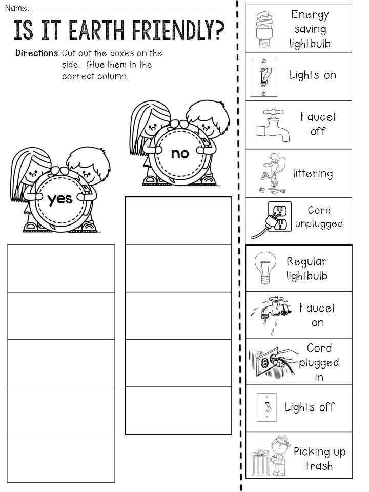 an earth friendly worksheet with pictures and words to help students learn how to read the