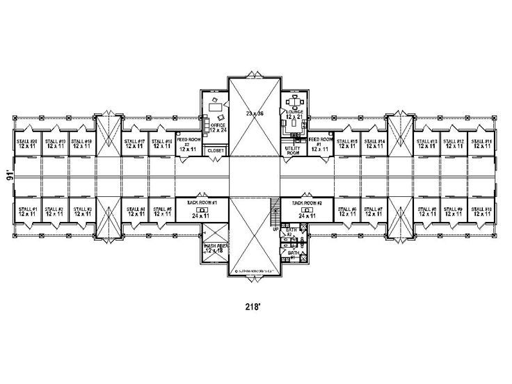 the floor plan for an apartment building with multiple levels and four rooms, including one bedroom