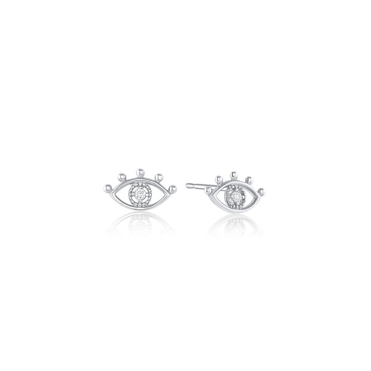 14k yellow or white gold evil eye studs w/ .03ctw of diamonds 10x5mm All fine jewelry purchases are only eligible for store credit and we do not issue refunds. Please see our fine jewelry policy for more information. For international shipping inquiries and custom international shipping quotes, please reach out to our team at orders@setandstones.com. Symbolic Formal Jewelry With Diamond Accents, Classic Round Jewelry With Diamond Eyes, Silver Wedding Jewelry With Diamond Eyes, Classic Sterling Silver Earrings With Diamond Eyes, Minimalist Jewelry With Diamond Eyes For Anniversary, Modern White Gold Jewelry With Diamond Eyes, White Sterling Silver Jewelry With Diamond Eyes, Sterling Silver Jewelry With Diamond Eyes, Formal Silver Jewelry With Diamond Eyes