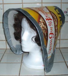 a wig hat that is on top of a mannequin head