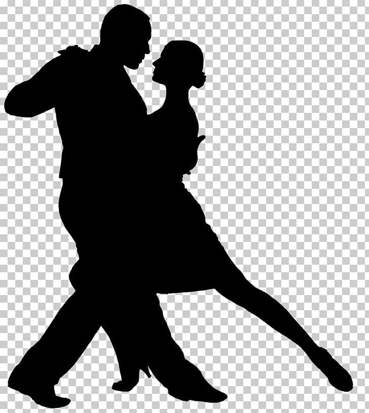 the silhouette of two people dancing together, black and white photo png clipart