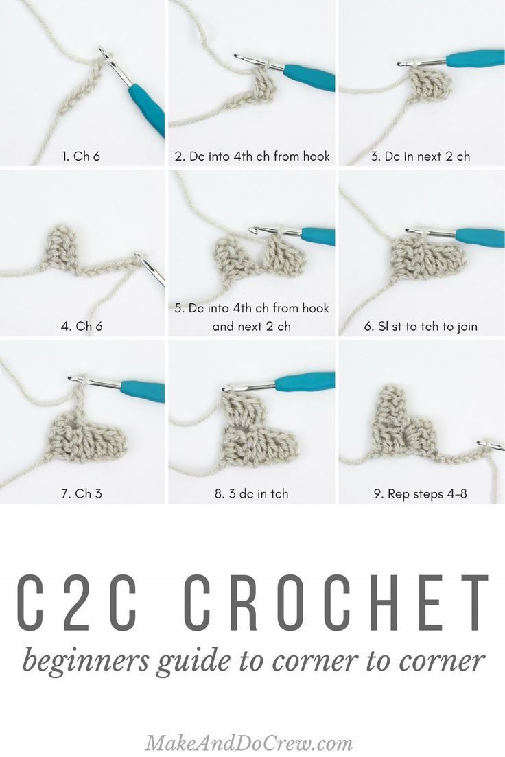 instructions to crochet the c2c crochet beginner's guide to corner to corner