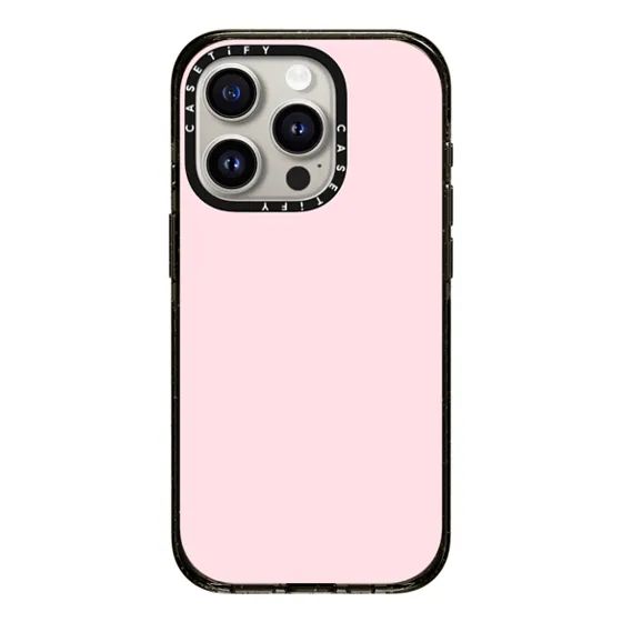 a pink iphone case with two cameras on the front and back cover, in black frame