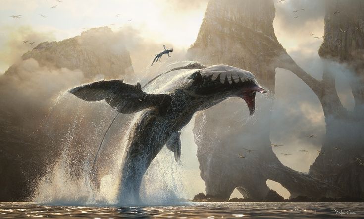 a giant whale jumping out of the water