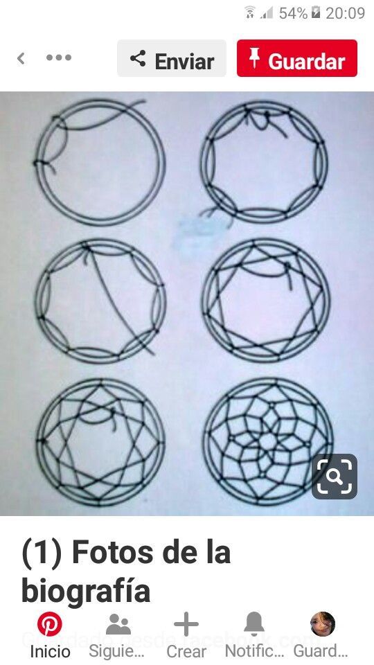 four circles that have been drawn on top of each other, with the words'fotos de la biografia'in spanish