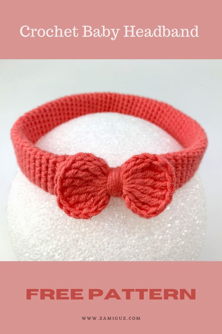 a close up of a pink crochet baby headband Newborn Headband Size, Crochet Baby Headband Free Patterns, Crochet Baby Girl Headband Free Pattern, Free Crochet Baby Headband Pattern, Free Crochet Pattern Baby Headband, Crocheted Baby Headbands Free Pattern, Crochet For Preemies Nicu, Crochet Baby Hair Accessories, Crochet Infant Headband