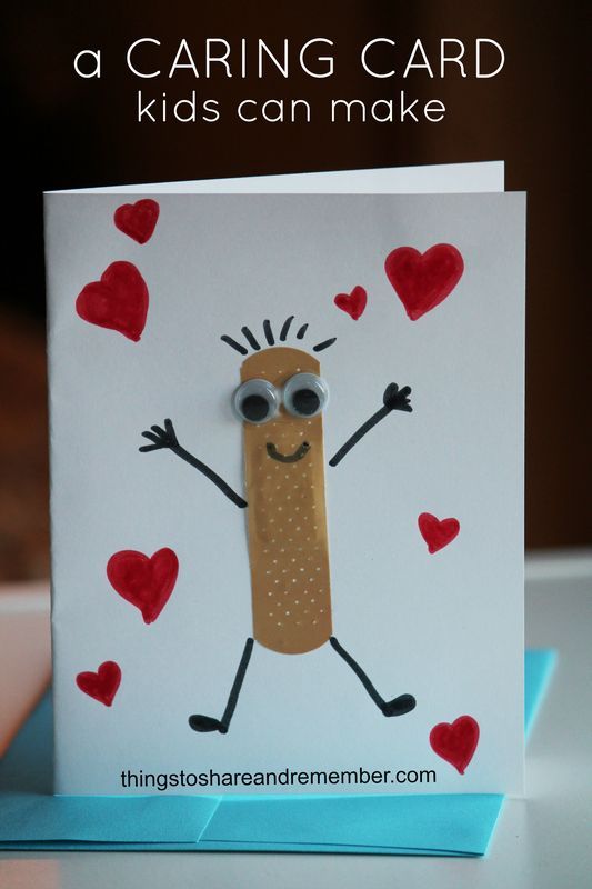 a card that says, a caring card kids can make for valentine's day