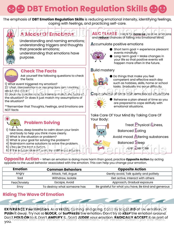 DBT Coping Skills (PDF) – Mental Health Center Kids Emotional Regulation Worksheets, Coping Skills Worksheets, Anger Management Worksheets, Dbt Therapy, Emotion Regulation, Cbt Worksheets, Self Esteem Worksheets, Self Care Worksheets, Dbt Skills