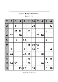 an image of a sud puzzle with numbers and times on the page, which are numbered in