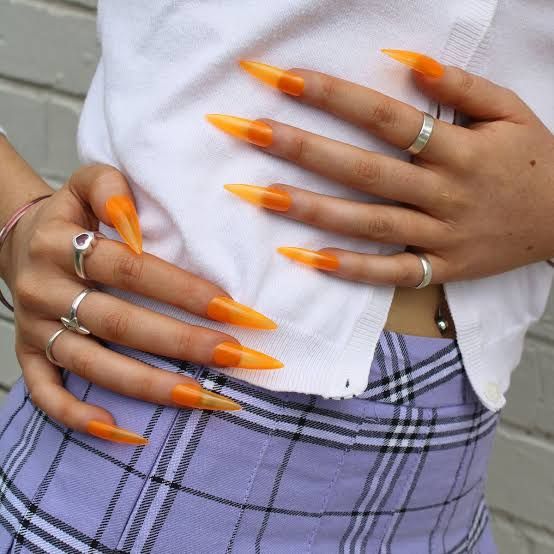 Orange Jelly Nails, Jelly Polish, Scream Nails, Jelly Nail Polish, Orange Jelly, Jelly Nail, Transparent Nails, Oh Snap, Jelly Nails