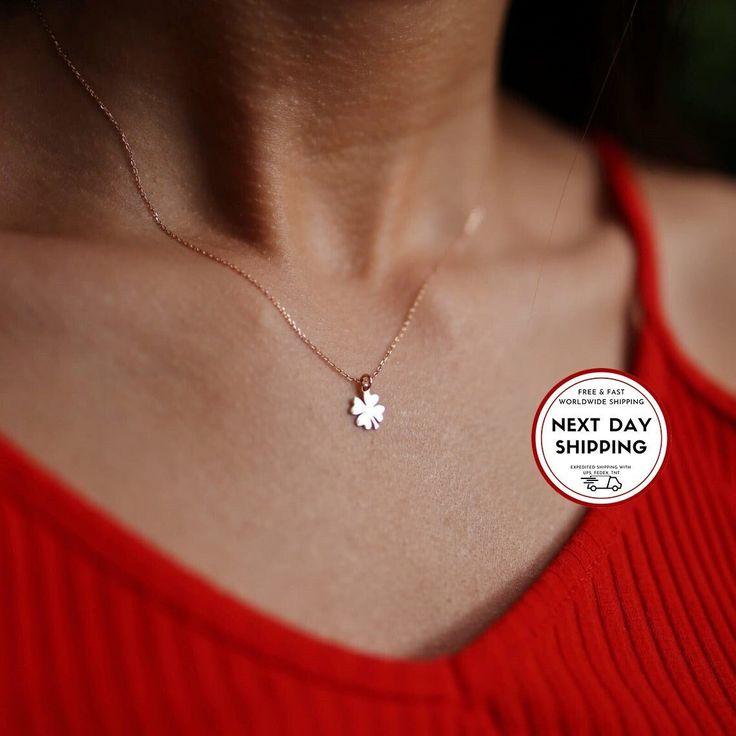 "\"14k Gold CLOVER LEAF Shaped Minimal Necklace, Good Luck Gifts, 14k Gold Customized Chain and Lock | Shamrock Necklace | Gift for Her\" Clover leaf shaped pendant with minimalist shape and elegant chain. An elegant and delicate jewel symbolizing luck.. ◖ D I O N J E W E L ◗ ‣ 14K REAL GOLD ‣ EXPRESS DELIVERY IN 1-3 DAYS* ‣ HANDMADE ONLY FOR YOU, NO USED JEWELRY ‣ GIFT BOX, POUCH AND OTHER GIFTS ◖ P R O D U C T I O N & Q U A L I T Y ◗ ‣ All of our jewelry are handmade and made to order. ‣ W Hypoallergenic Rose Gold Jewelry Gift, Rose Gold Birthstone Jewelry As Gift, Rose Gold Birthstone Jewelry Gift, Tarnish Resistant Flower Pendant Jewelry Gift, Rose Gold Jewelry For Valentine's Day Birthday Gift, Flower Pendant Jewelry For Valentine's Day Birthday Gift, Pink Minimalist Jewelry For Anniversary, Dainty Pink Jewelry For Birthday Gift, Fine Jewelry For Birthday And Mother's Day Gift