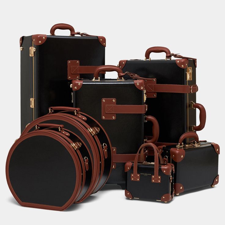 The Diplomat - Black Hatbox Deluxe – Steamline Luggage Steamline Luggage, The Diplomat, Travelling Ideas, Roaring 1920s, Mcu Dr, Luxury Luggage, Hard Shell Luggage, Leather Suitcase, Travel Cases