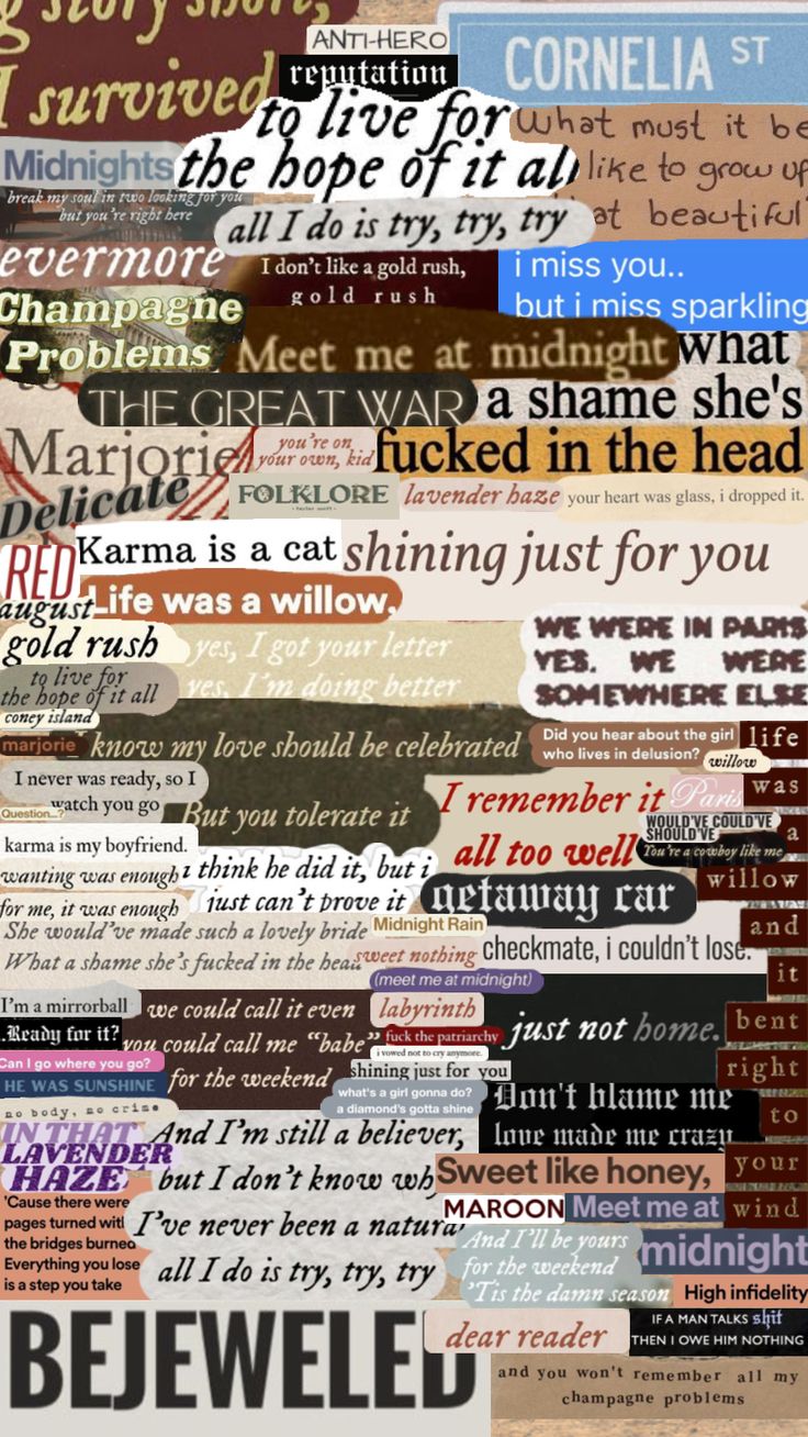 a collage of different types of words