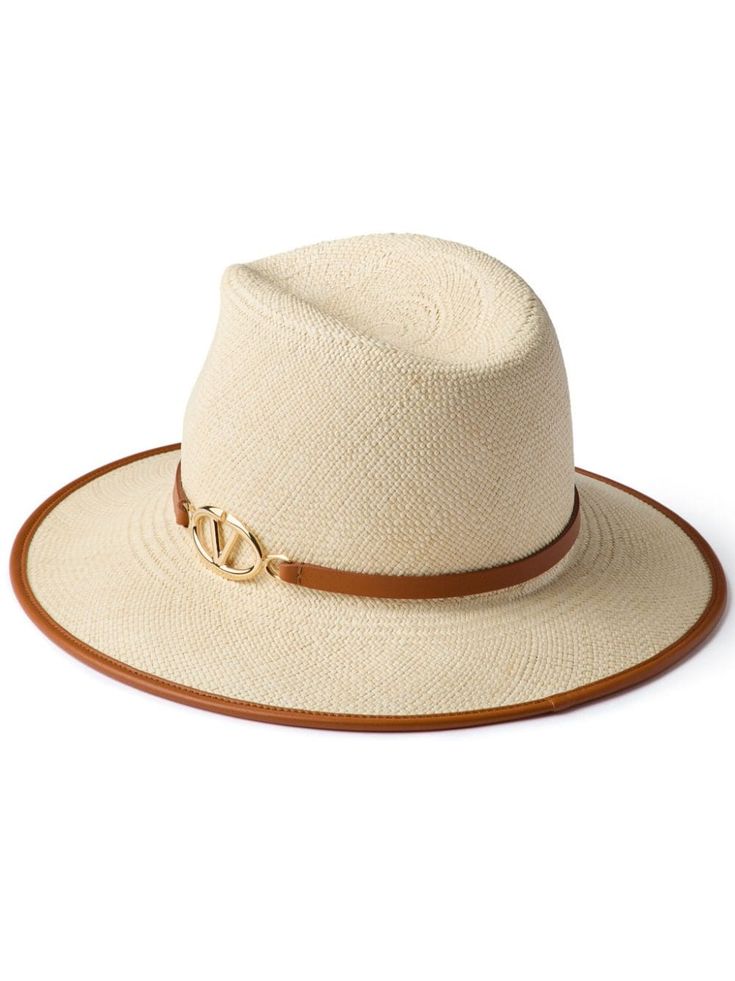 light beige calf leather straw VLogo Signature curved wide brim Luxury Wide Brim Panama Hat For Beach, Luxury Curved Brim Panama Hat For Beach, Luxury Flat Brim Straw Hat For Summer, Luxury Wide Brim Panama Hat For Spring, Luxury Straw Hat For Beach, Luxury Straw Hat With Curved Brim For Spring, Luxury Curved Brim Straw Hat For Spring, Luxury Brimmed Straw Hat For Spring, Luxury Beige Straw Hat With Wide Brim