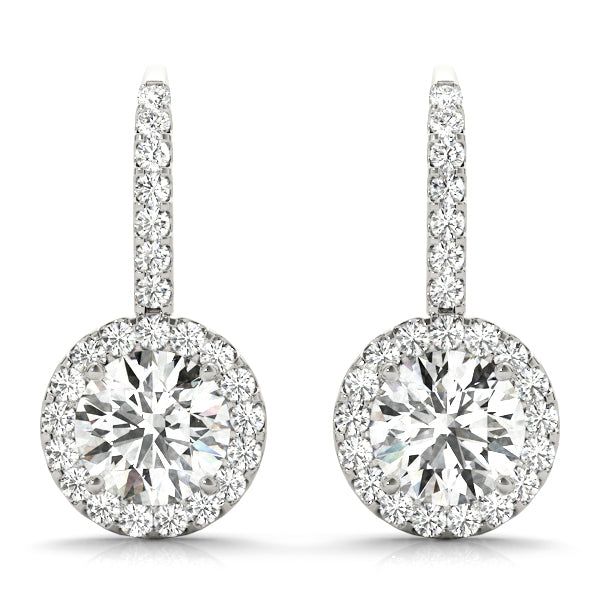 Beautiful earrings with sparking round diamonds. Diamonds add extra brilliance to this incredible earrings. Diamonds studded in 14K gold create a fine jewelry piece to be cherished all life long. Secured click safe lock adds the security and ease of daily wear. Diamond total weights and dimensions are approximate. STONE(S) Diamond Weight: 3.12 carat tw. Color: I Clarity: I2 Guarantee: Yes with Free Warranty Type of Stone: Diamond Shape of Stone: Round Type of Setting: Prong Class of Stone: Natur Bezel Earrings, Platinum Earrings, Fancy Earrings, Halo Earrings, Gold Halo, White Gold Earrings, Bezel Diamond, Fine Jewellery Earrings, 14kt Gold