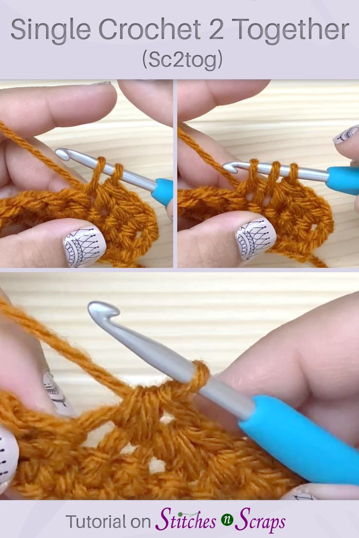 the crochet stitch is being worked on