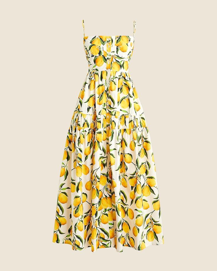 A-line midi dress in limoncello Summer A-line Midi Dress For Brunch, Casual Lemon Print Dress For Garden Party, Summer Cocktail A-line Midi Dress, A-line Sundress Midi Dress For Cocktail, A-line Sundress Maxi Dress For Brunch, Summer Dress With Lemon Print For Spring, Summer Midi Dress For Cocktail, Summer Lemon Print Dress For Spring, Yellow Sundress For Cocktail Occasions