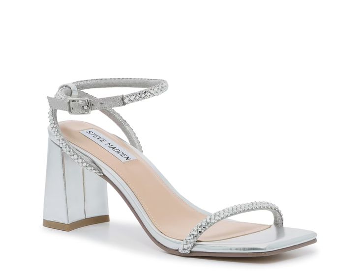 Save on Hurrah Sandal at DSW. Free shipping, convenient returns and customer service ready to help. Shop online for Hurrah Sandal today! Modern Heels For Spring Wedding, Modern Spring Wedding Heels, Elegant Metallic Silver Heels For Summer, Spring Formal Metallic Silver Sandals, Silver Sandals With Padded Heel And Pointed Toe, Silver Pointed Toe Sandals With Heel Loop, Silver Sandals With Heel Loop And Pointed Toe, Silver Formal Sandals For Spring, Metallic Silver Heels For Summer Formal Occasions