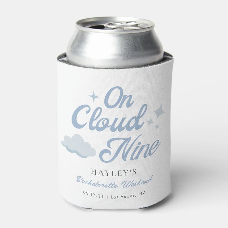 a can of beer with the label on cloud nine