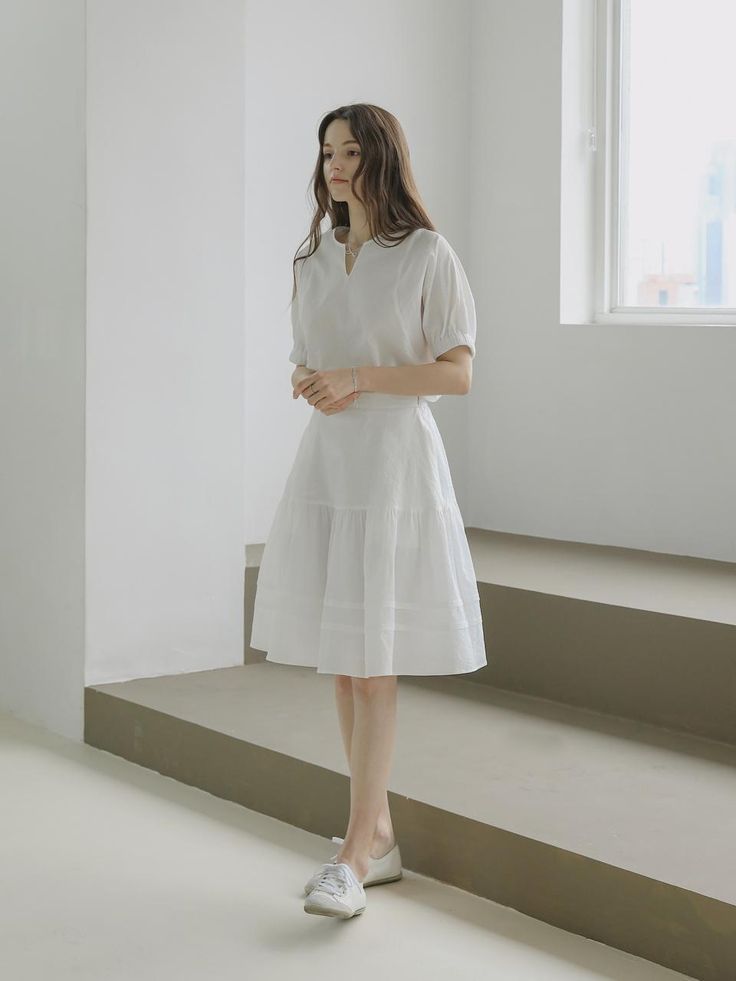 Composition : 100% polyesterColor : WHITE_FREE,BLACK_FREECountry of Origin : Republic of Korea Workwear Dress With Voluminous Skirt, White Office Lady Skirt For Workwear, White Office Skirt For Workwear, White Office Lady Skirt For Office, Short Sleeve Dress With Relaxed Lined Skirt, Short Sleeve Dresses With Lined Relaxed Skirt, Spring Office Dress With Lined Skirt, Spring Office Dress With Relaxed Skirt, Summer Office Lady Skirt For Office