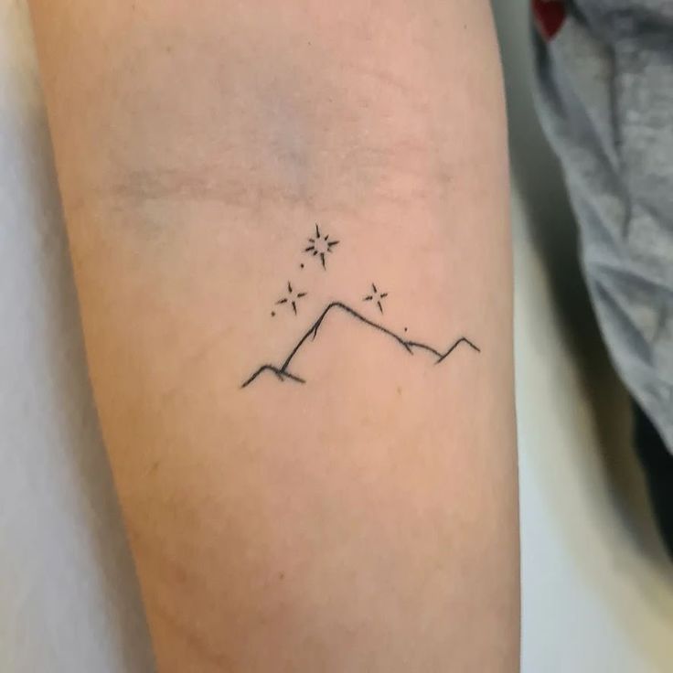 a woman's arm with a small star tattoo on it