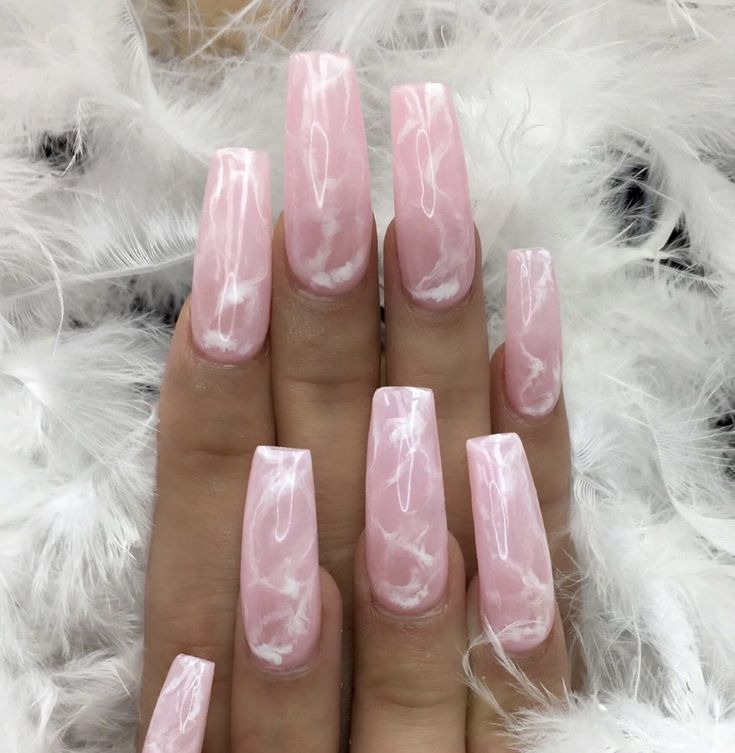 Light Pink And White Marble Nails, Cloudy Pink Nails, Mermer Nails, Pink Marble Nails Coffin, Baby Pink And White Nails, Pink And White Marble Nails, Pink Baby Shower Nails, Baby Shower Nails Girl, White Marble Nails