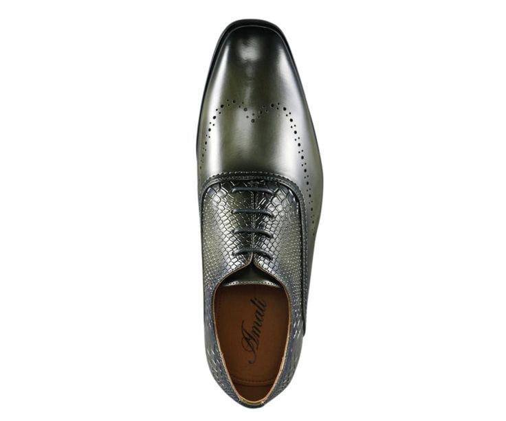 Enter a realm where traditional grace intersects with exotic charm through Amali's newest creation - the olive green oxford shoes named Burke. These remarkable shoes not only complete your outfit, they embody exquisite refinement and original flair. Crafted for the sophisticated gentleman who appreciates both visual appeal and functionality, the Burke olive green oxfords combine unparalleled comfort with a stunning design. These exotic dress shoes for men are the perfect companions for any forma Green Cap Toe Oxfords For Derby, Green Pointed Toe Oxfords With Brogue Detailing, Green Oxfords With Brogue Detailing And Pointed Toe, Green Plain Toe Oxfords With Goodyear Welt, Green Goodyear Welted Plain Toe Oxfords, Green Round Toe Oxfords For Formal Occasions, Green Pointed Toe Oxfords For Business, Green Formal Oxfords With Round Toe, Green Oxfords With Brogue Detailing