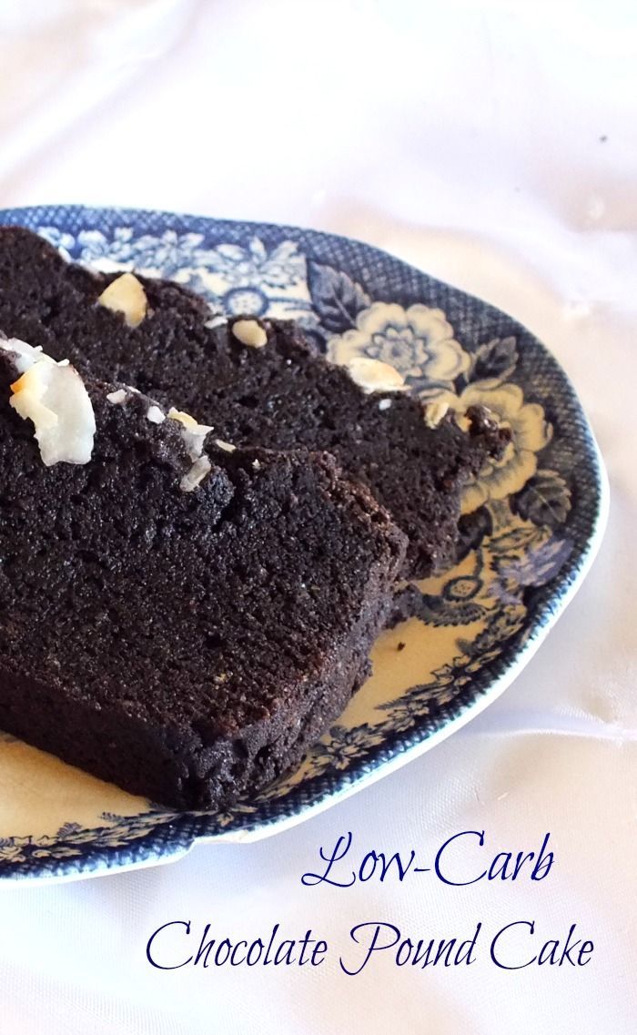 two pieces of chocolate cake on a blue and white plate