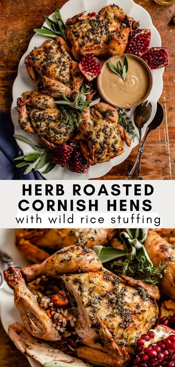 herb roasted cornish hens with wild rice stuffing