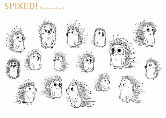 the hedgehogs are drawn in different ways