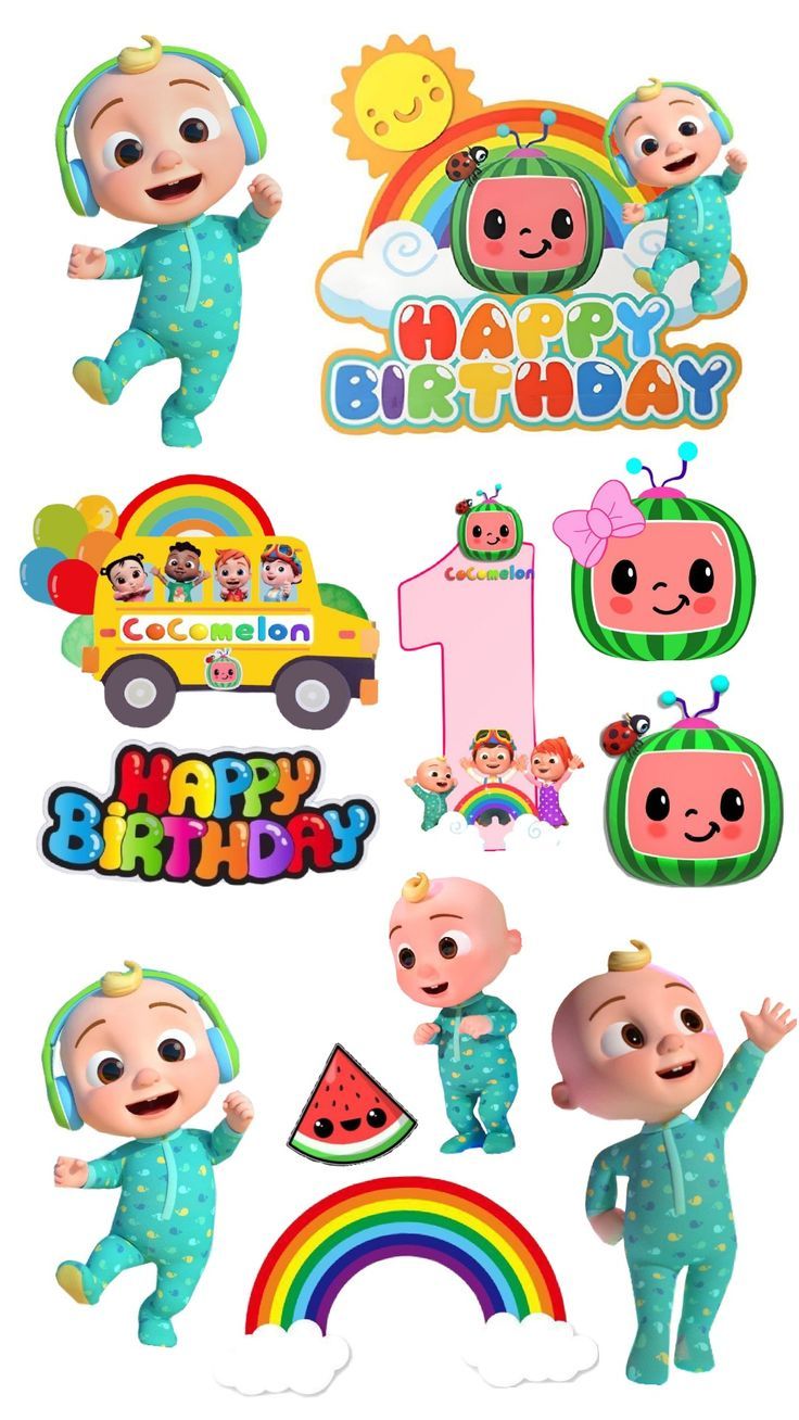 the baby's first birthday stickers are all in different colors and sizes, including one